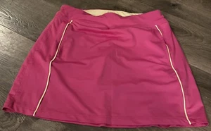 Skort Turtles & Tees Girls Pink W Yellow Trim Active L Waist 26X14” Zip Pocket - Picture 1 of 6