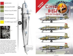 Bombshell Decals 1/72 #72BS0004 B-25J Mitchell Bombers "Super Sheet" - Picture 1 of 3