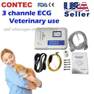 CONTEC Elettrocardiografo Veterinario Digitale 3 Canali 12 Piombo ECG Macchina ECG - Foto 1 di 11