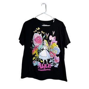 Disney Alice in Wonderland T-Shirt Womens Size XL Black Pink Disney NEW w/Tags - Picture 1 of 6