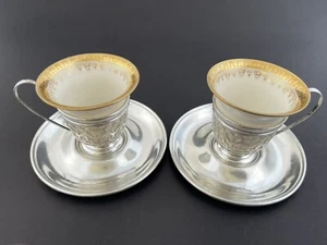 Gorham Sterling Silver Liner & Saucer A5550 A5549 c. 1907 Lenox Demitasse Liner - Picture 1 of 24