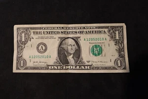 2017 ONE DOLLAR FANCY BIRTHDAY/ANNIVERSARY NOTE DEC 5, 2010  SN # A 12052010 A - Picture 1 of 2