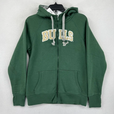 South Florida Bulls USF NCAA Women's Full Zip Hoodie Sweatshirt - Size M - Green Cover