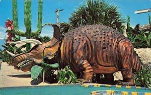 Panama City Beach FL Goofy Golf Nashorn Kaktus Postkarte - Bild 1 von 2