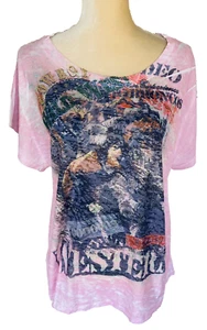 Spring Island Women’s 2XL Blouse Western Short Sleeves Rhinestones Soft EUC  - Picture 1 of 12