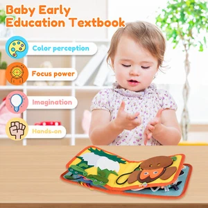 Busy Book for Toddlers Soft Felt Busy Board Early Educational Felt Quiet FaSft - Picture 1 of 11