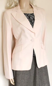 Coast light pink wool silk satin Smart short blazer jacket size 12-14 vtg Y2K - Picture 1 of 18