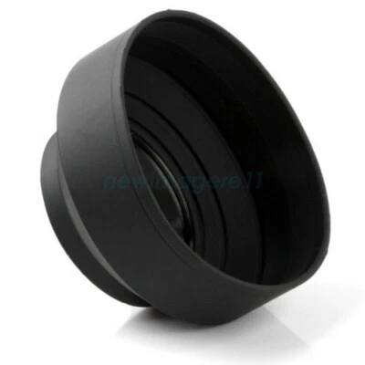 AU 3-Stage Collapsible Rubber Foldable Lens Hood Shade For Canon Nikon Cameras - image 1 of 4