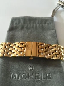 MICHELE DECO MODERNE 18k Yellow Gold Plt 18mm watch bracelet -MS18CZ246710 - Picture 1 of 2