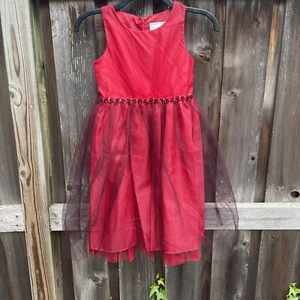 Sweet Heart Rose Girl size 8 Red Black Tiered Rose Holiday Party Dress Christmas - Picture 1 of 7