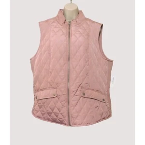 Westport Puffer Vest Womans 2X Pink Mauve Quilted Lined Zipper Stretch Pockets - Picture 1 of 8