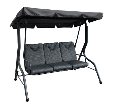 PURE HOME & GARDEN Hollywoodschaukel Gartenschaukel XL 3 Sitzer Swing wetterfest Schaukel outdoor