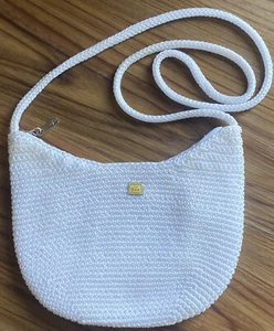 THE SAK Crochet Crossbody Brilliant White Bag Purse 8 x 5 - Picture 1 of 8