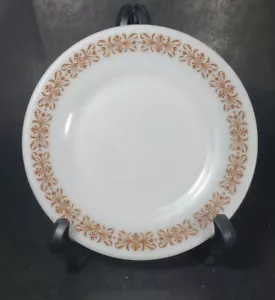 4 -Plato de vajilla de postre Corning Pyrex 6,75" doble vidrio de leche de filigrana de cobre - Imagen 1 de 5