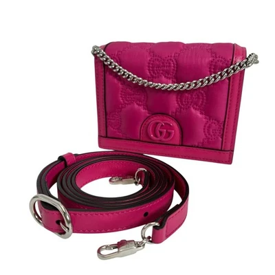 GUCCI 2WAY Bolso GG Mini Matelasse Bolso de Mano Nylon Rosa Mujer Foto 1 de 4