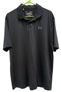 Under Armour Mens Performance Polo Shirt Size Large Black Logo Golf Outdoor - Picture 1 of 5