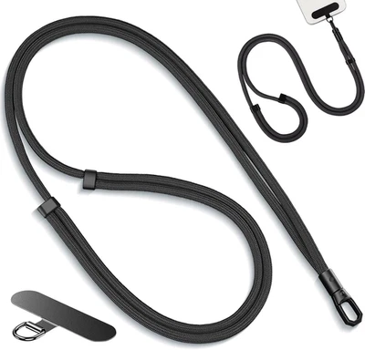 Handy Hang Seil Schwarz 70cm Schlüsselband Kordel Hängbar Halskette 10St - Bild 1 von 2