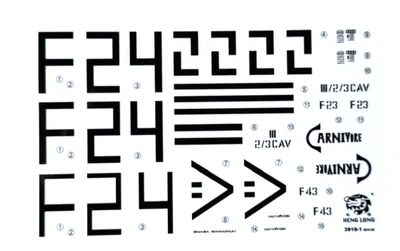 Henglong 1/16 2.4Ghz RC Tank US M1A2 Abrams 3918 Original Decals Sticker Set - Image 1 of 2