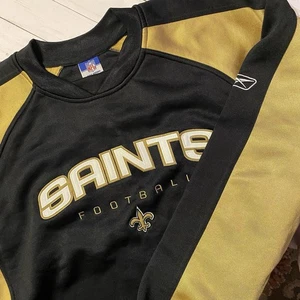 Men’s Reebok NFL Team Apparel New Orleans Saints Colorblock Crew Neck Pullover M - Picture 1 of 8