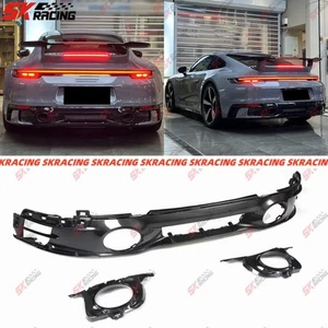 Dry Forged Carbon/Dry Carbon Rear Bumper Lip Fits Porsche 911 992 Carrera 20-24 - Picture 1 of 14