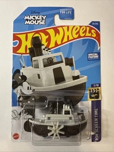 Hot Wheels 2022 bote de vapor Disney negro/blanco #35/250 HW tiempo de pantalla #3/10 - Imagen 1 de 3