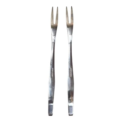 Vintage 2 WMF Cromargan LAUREL Older Satin Stainless GERMANY Cocktail Forks - Image 1 of 4