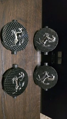 Carbon Fiber Ferrari Wheel Center Caps - Image 1 of 4