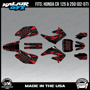 Graphics Kit for HONDA CR125 (2002-2003) CR250 (2004-07) Twitch - Red - Picture 1 of 4