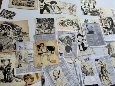 Zane Grey Painting Drawing Illustration Cowboy Western Famous Listed Collection - Image 1 of 4