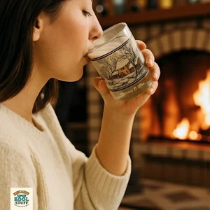 Currier & Ives Vintage 1978 American Farm In Winter Arby's NY Museum Rocks Glass - Picture 1 of 9