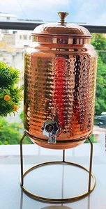 Reinkupfer 10 Liter Topf/Krug/Spender/Behälter/Matka/Tanki & Messingständer - Bild 1 von 7