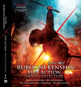 DVD RUROUNI KENSHIN LIVE ACTION MOVIE 1-5 English Dubbed All Region - Imagen 1 de 3