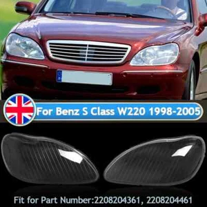 For Mercedes-Benz W220 S600 S500 S350 1998-2006 Headlight lens cover - Picture 1 of 13
