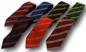 School Uniform Ties - Double Narrow Stripes - Many Colour Choices - Adult Length - Picture 1 of 9
