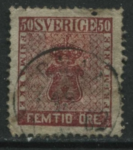Sweden 1858 50 ore rose used - Picture 1 of 1