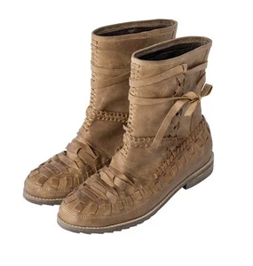 New Agua Bendita Bendito Territorio African Valley Leather Ankle Boots 38 8 - Picture 1 of 10