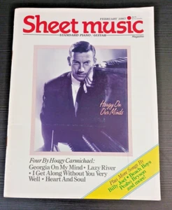 RIVISTA SPARTITI MUSICALI, FEBBRAIO 1987 Hoagy Carmichael Billy Joel Beach Boys & More - Foto 1 di 19