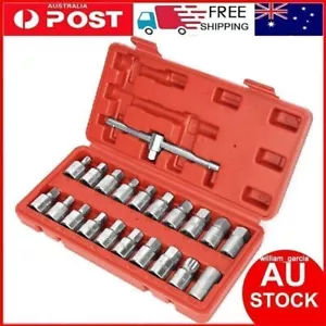 NEW Oil Drain Plug Sump Key Socket Set 21 pcs Axle Oil Spanner 3/8" Car Van Bike - Picture 1 of 10