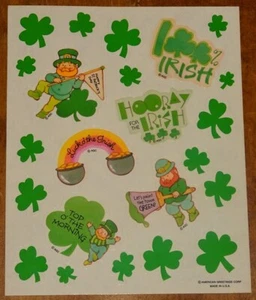 VINTAGE AMERICAN GREETINGS ST. PATRICK'S DAY STICKERS~LEPRACHAUNS~AGC - Picture 1 of 1