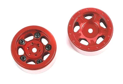 Billet Machined Alloy Wheels (2) for Axial 1/24 SCX24 Rock Crawler - Image 1 of 4