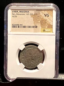#C134 NGC VG ,Alexander Severus/Zeus 225AD Macedonia Lydia Coin - Picture 1 of 4