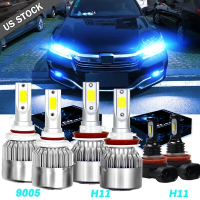 Combo LED Headlight Kit High-Low Fog Light Bulbs For Honda Accord 2013 2014 2015 - Image 1 of 4
