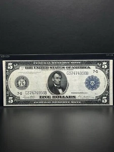 1914- $5 DOLLARS FEDERAL RESERVE BANK NOTE Very Nice Piece High Grade For Your C - Picture 1 of 2