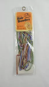 Vintage Packung Goody Hair Doodles Krawatten Band Metallic 1980 grün blau gold 6ct - Bild 1 von 2