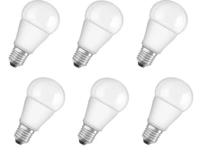 6x OSRAM LED Leuchtmittel E27 10Watt warmweiß EEK: G (Spektrum A bis G) - Bild 1 von 3