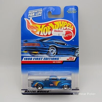De colección 1998 Hot Wheels Primeras Ediciones 20/40 | '40 Ford | Azul | 5SP Cromo | #654 Foto 1 de 3