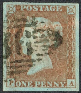 1841 1d Red Plate 168 PA 4m Partial Irish Diamond Clear Profile Fine Used - Picture 1 of 1