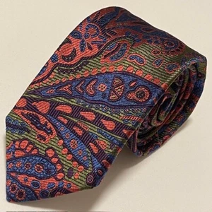 Martin Dingman Tie Colorful Paisley Dapper Designer Eye Catching Handmade USA - Picture 1 of 18
