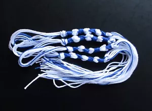 Tzitzit 4 pz blu e bianco (FATTO A MANO) 100% cotone mercerizzato. - Foto 1 di 3