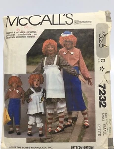Raggedy Ann (Cut) Andy (Uncut) Costume Size Adult Small M7232 Men Women Misses - Picture 1 of 1